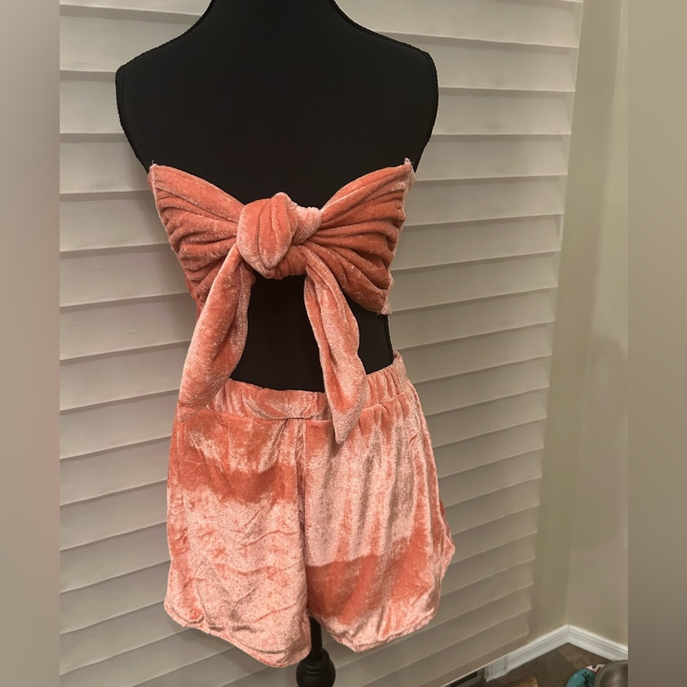 O-Mighty Peach Velour 2 Piece Set